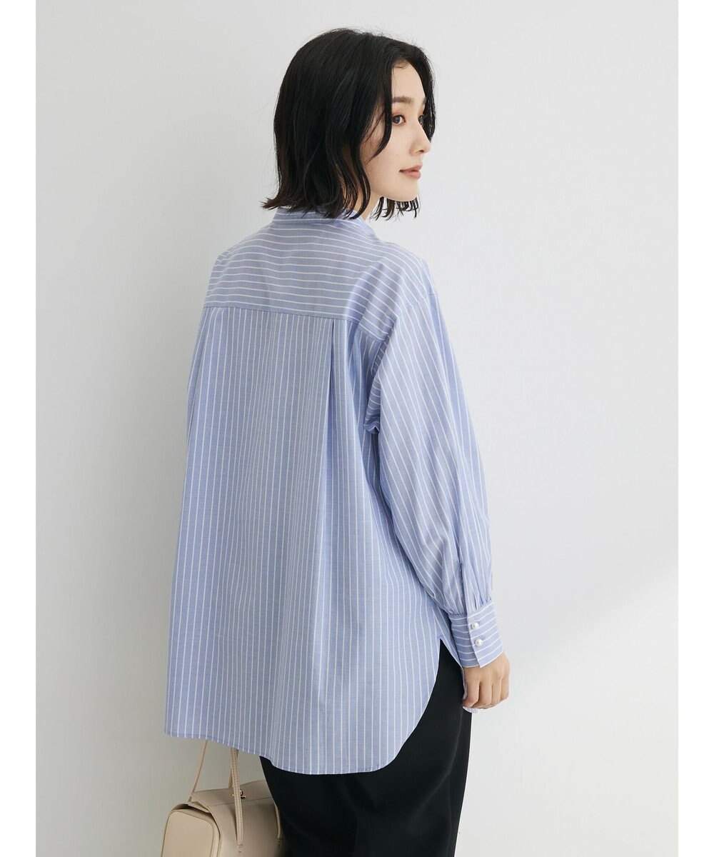 Green Parks パール釦ストライプシャツ 