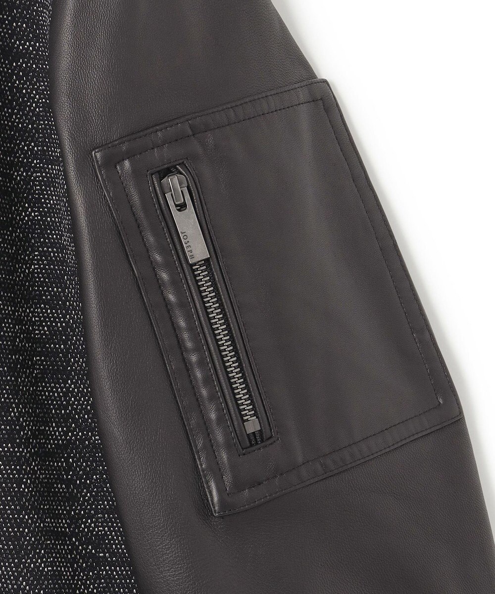 JOSEPH HOMME 【LEON 掲載】ブライトヘザージャージー レザーブロッキングブルゾン 