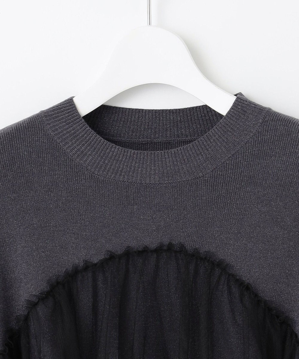 Feroux 【洗える】チュールコンビ プルオーバーニット 