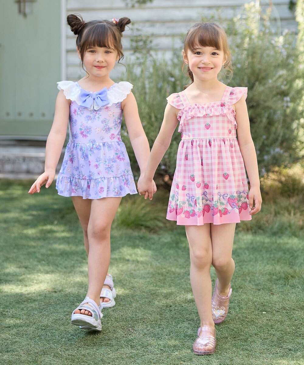 ANY KIDS 花柄×レース ワンピース水着 