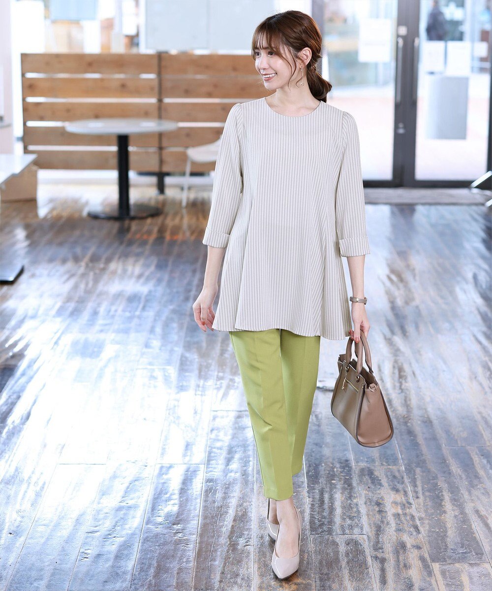 Tiaclasse L 【小倉優子さん着用・選べる袖TYPE・洗える】バックフレアチュニック 