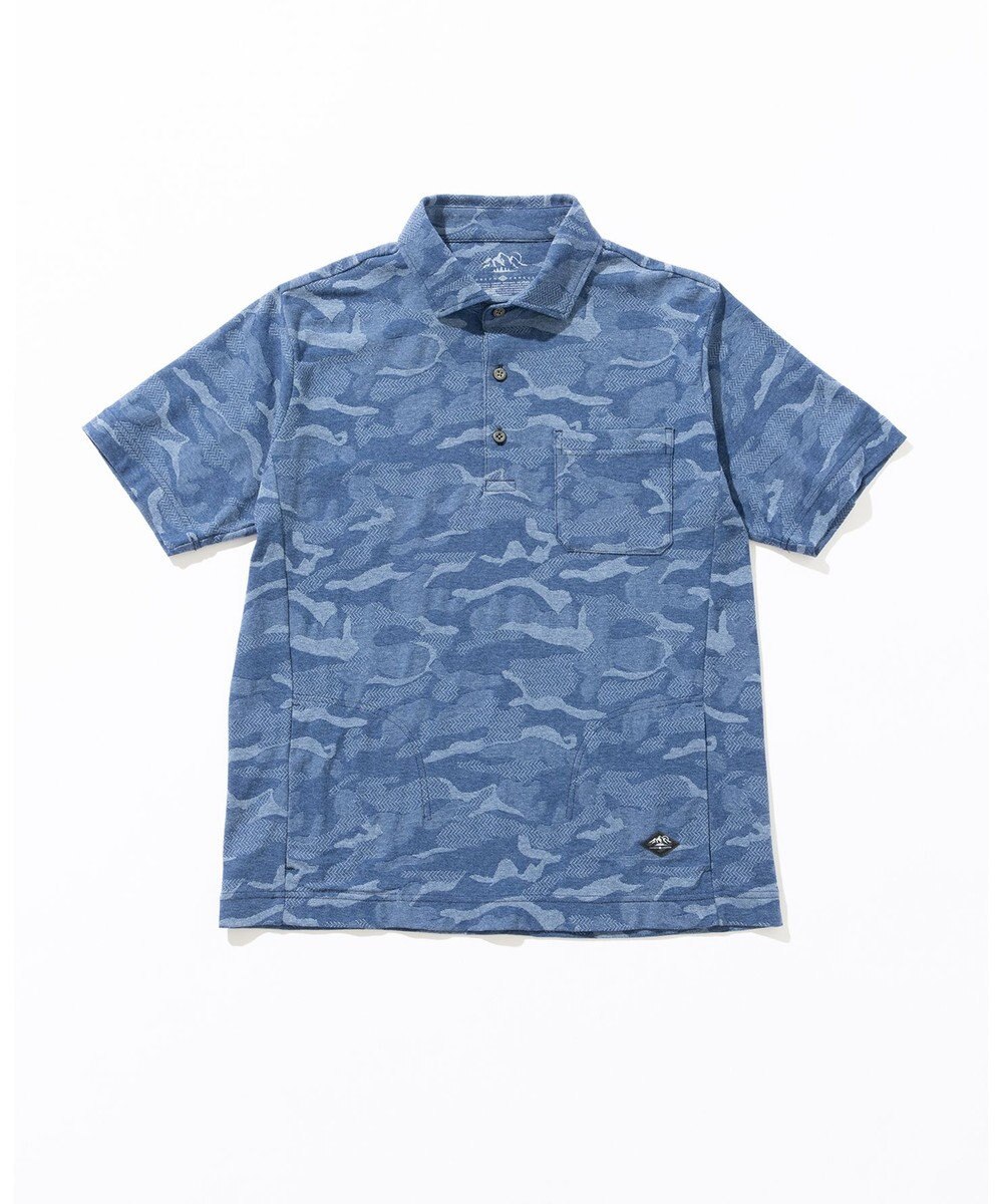 JOSEPH ABBOUD MOUNTAIN 【吸水速乾・男女兼用】カモフラジャガードポロシャツ 