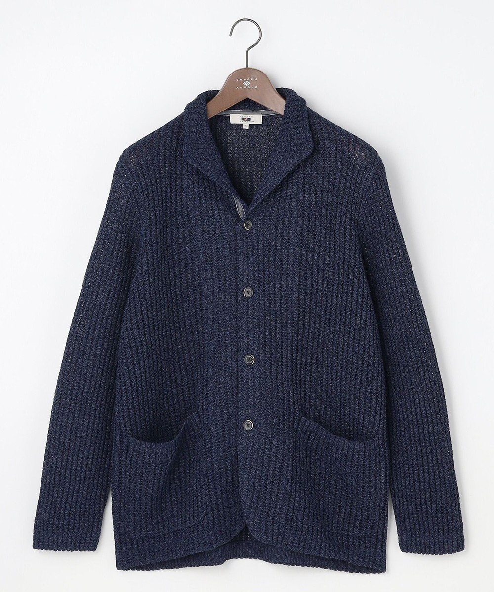 JOSEPH ABBOUD 【キングサイズ・エコ素材和紙使用・日本素材】和紙杢メッシュクルーネック ニットジャケット　26SSモデル 