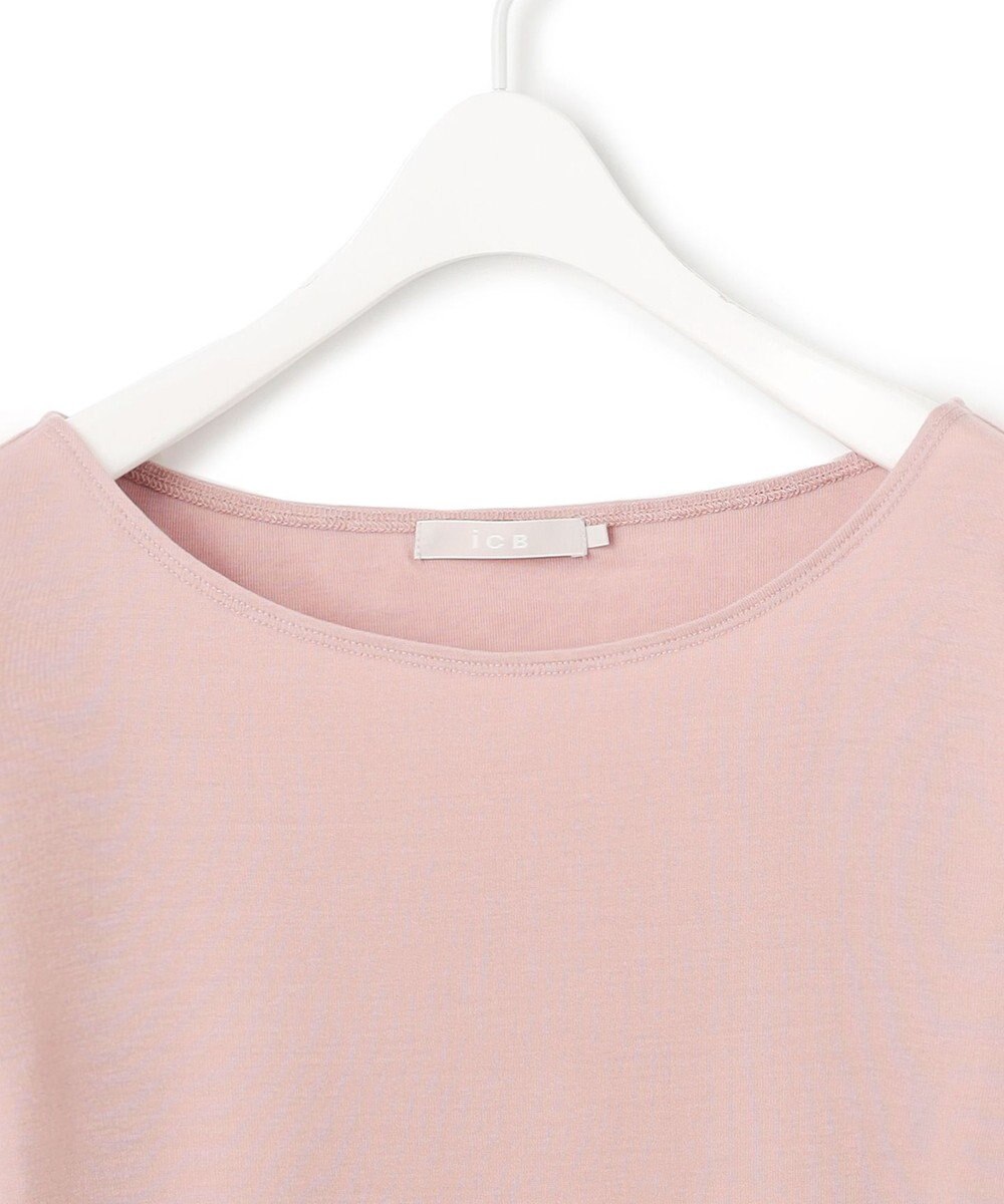 ICB L 【洗える】リヨセルカシミヤスムース ボートネックカットソー 