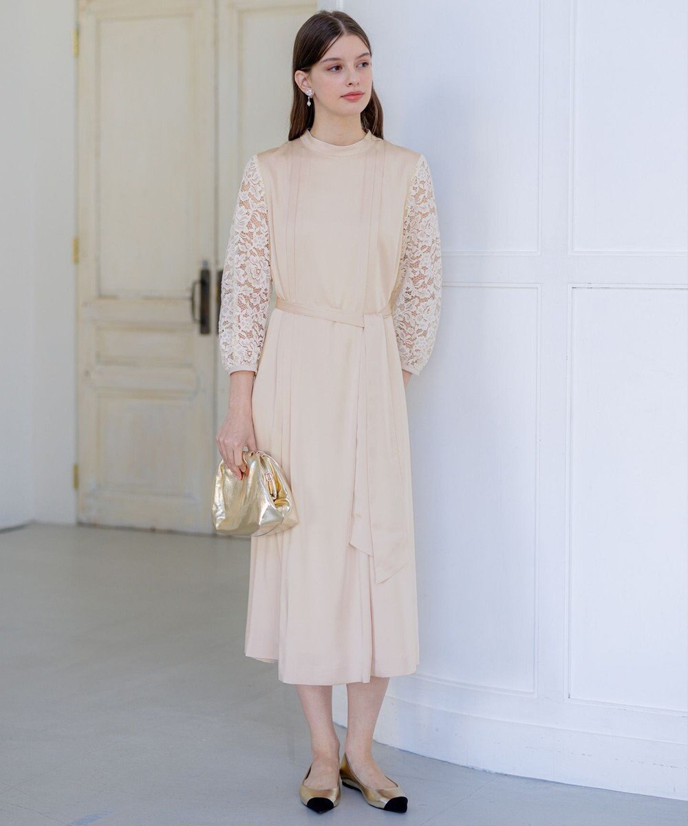 23区 【APPLAUDIR】ノーブルサテン レースコンビドレス 