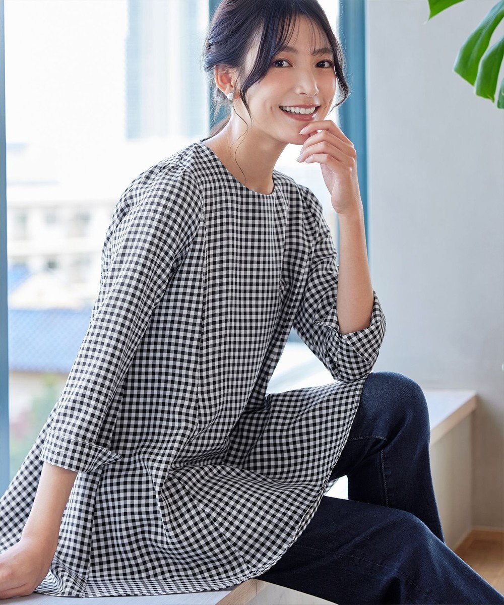 Tiaclasse L 【小倉優子さん着用・選べる袖TYPE・洗える】バックフレアチュニック 