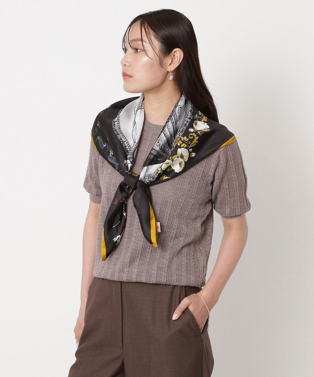 MOONBAT PAUL&JOE ACCESSOIRES(ポール & ジョー) シルクスカーフ 気球 ブーケ 88cm×88cm　手洗いOK 