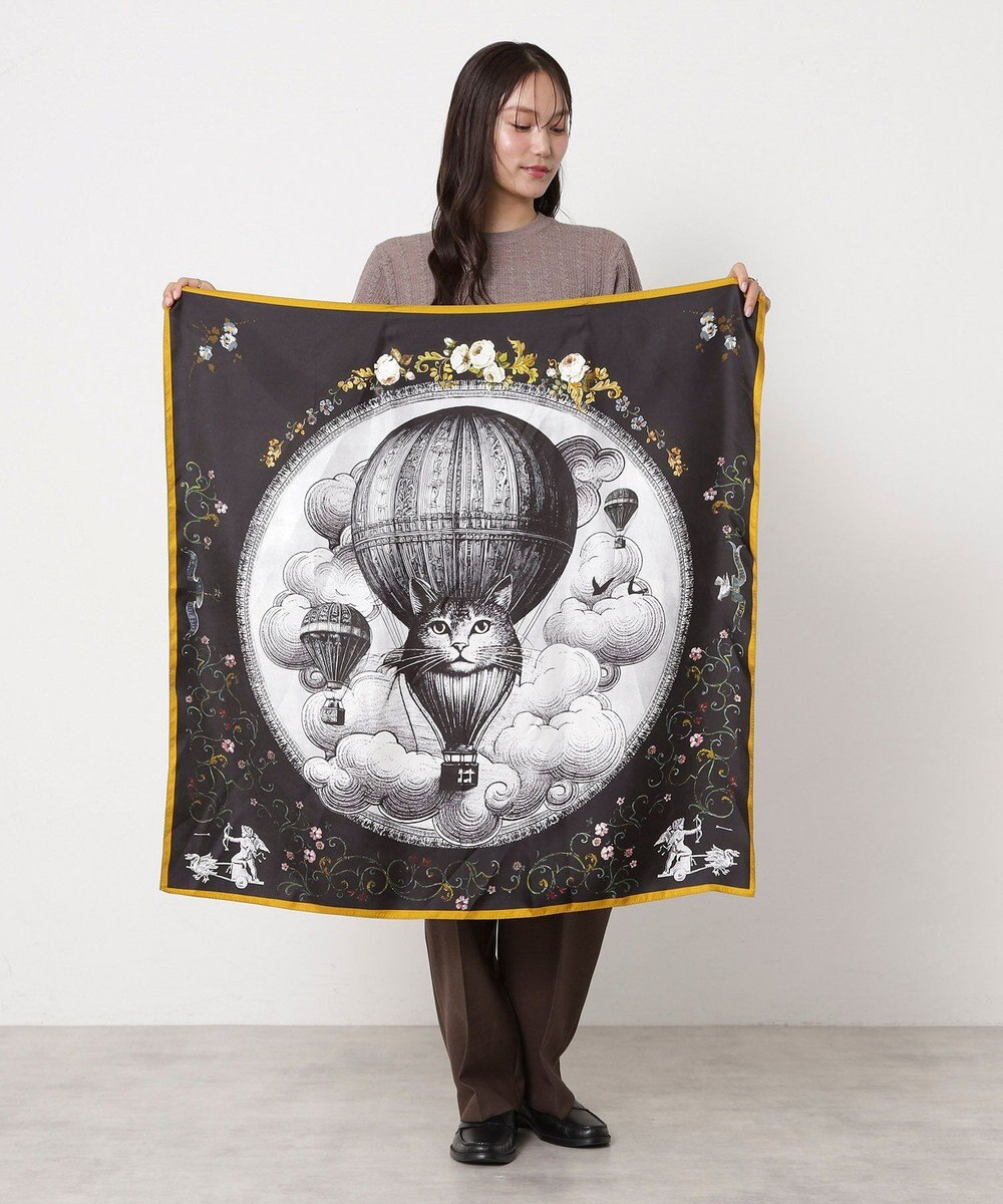 MOONBAT PAUL&JOE ACCESSOIRES(ポール & ジョー) シルクスカーフ 気球 ブーケ 88cm×88cm　手洗いOK 