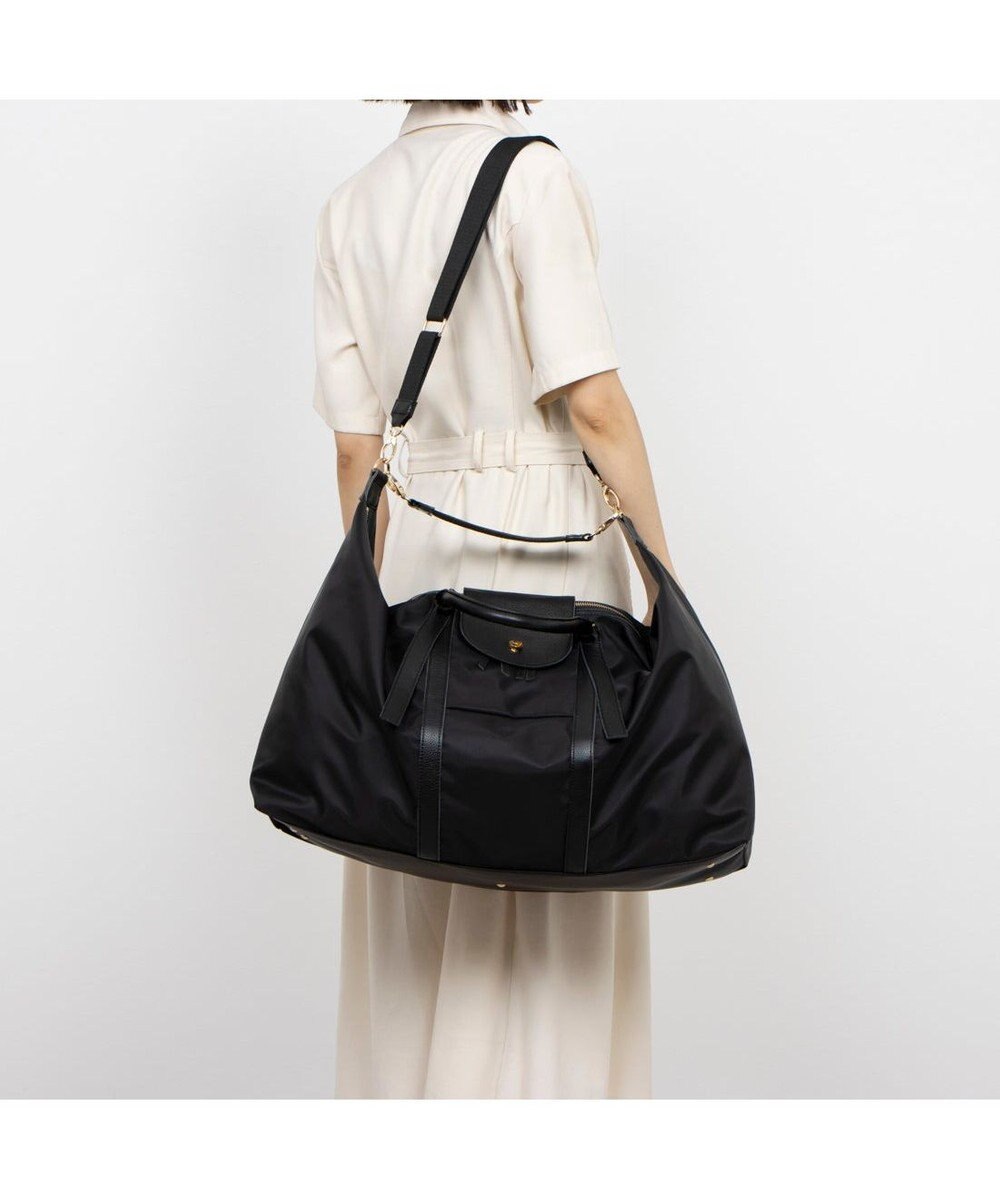 UNBILLION ペルケ perche / ナイロン×牛革かぶせジェムストーン2wayボストンバッグ 