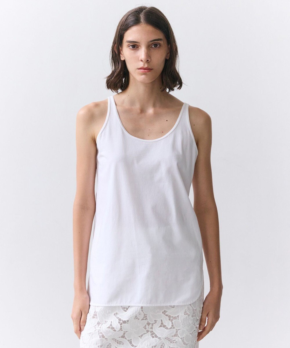 BEIGE， 【洗える】BROIS / コットンシャツテールタンクトップ 