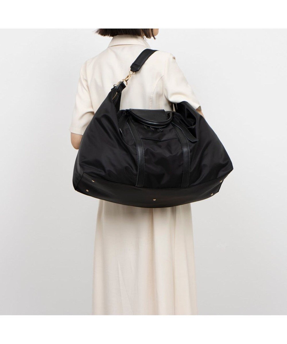 UNBILLION ペルケ perche / ナイロン×牛革かぶせジェムストーン2wayボストンバッグ 