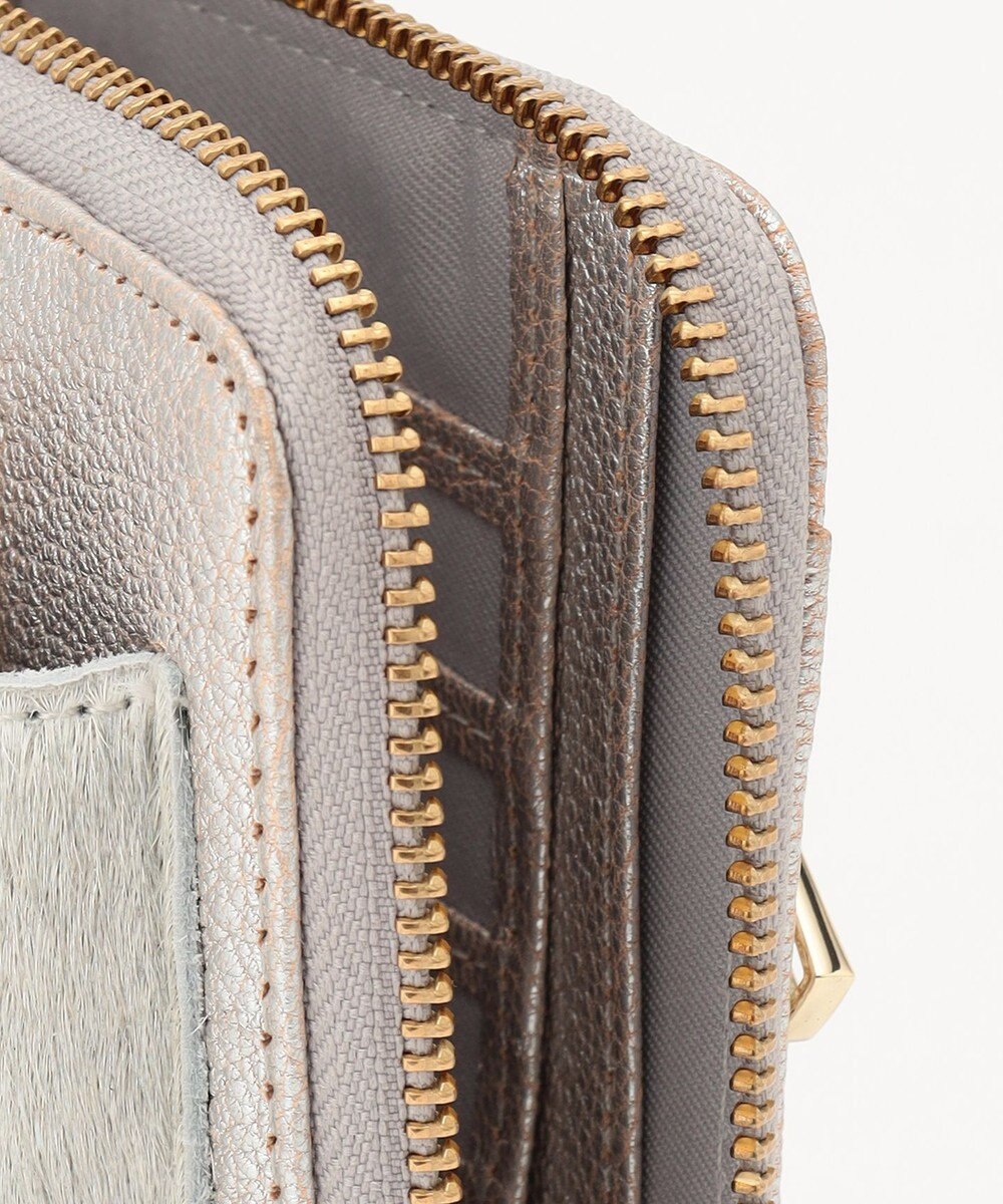 UNBILLION perche 牛革ハラコタイプ×ゴートモバイルウォレットショルダー 