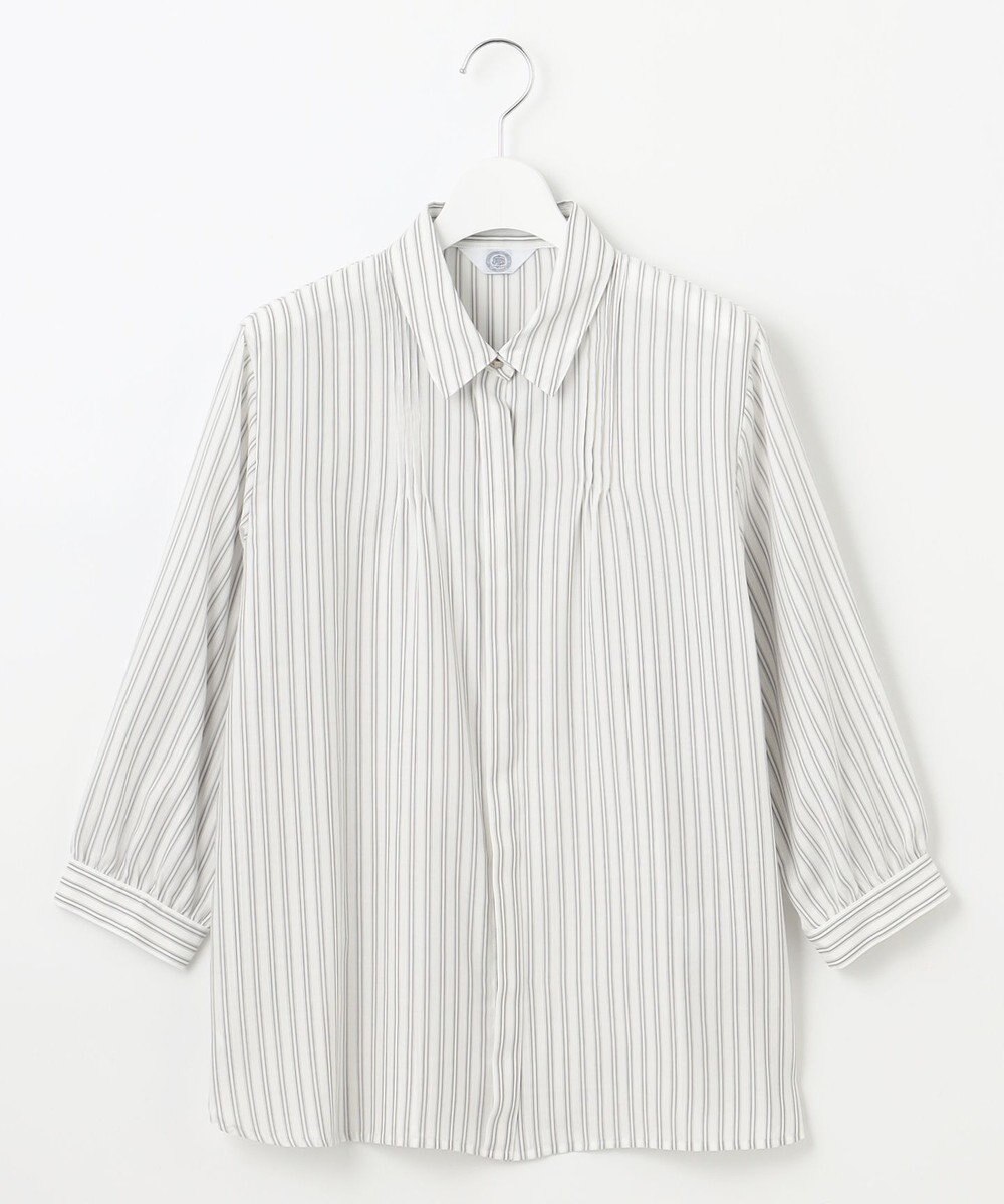 J.PRESS LADIES 【洗える】ウォッシャブルキュプラツイル ピンタック ブラウス 