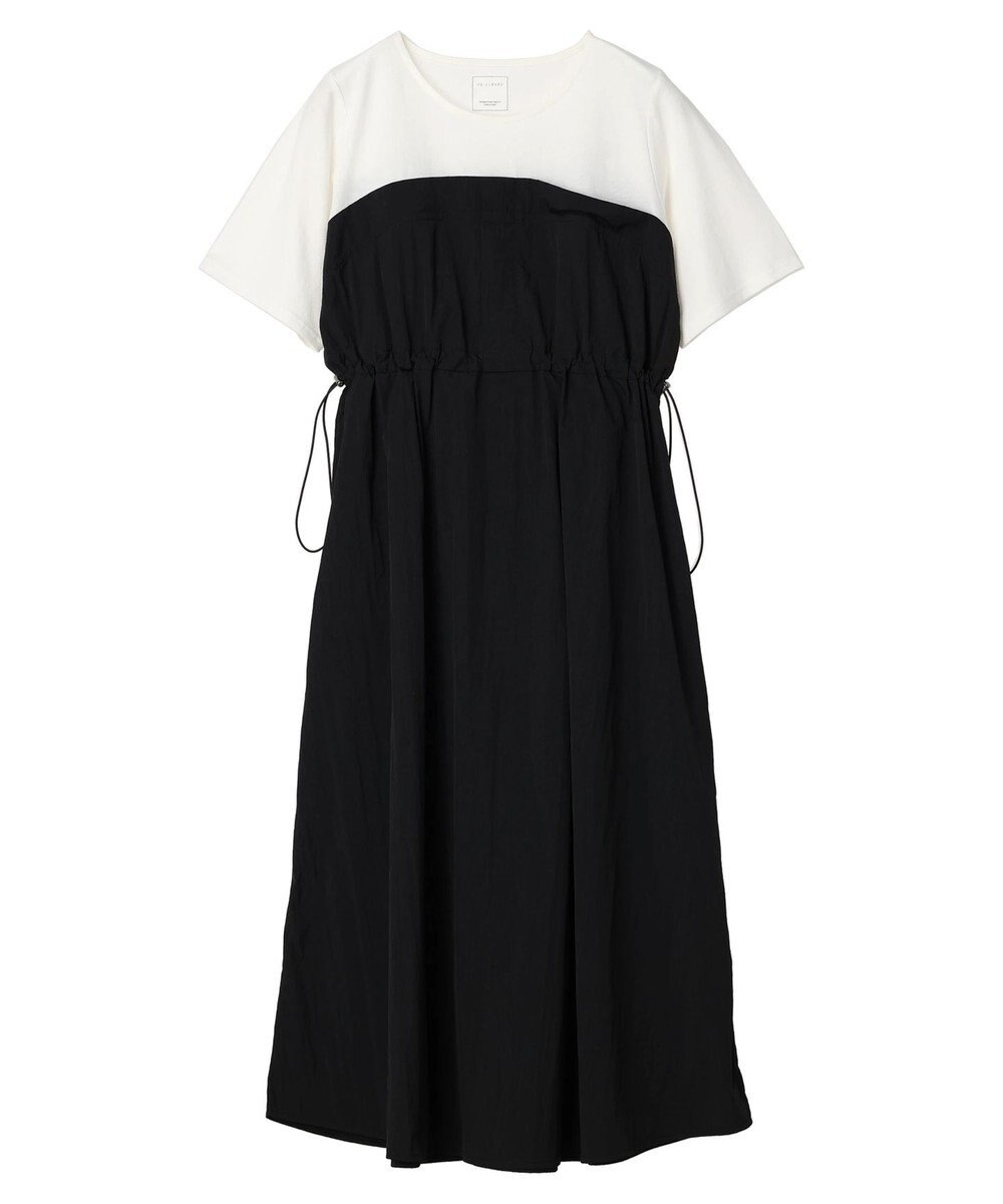 Green Parks 布帛ドッキングドロストワンピース 