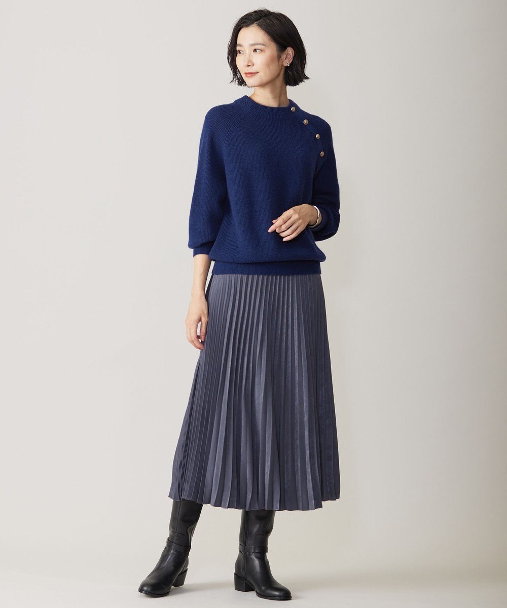 J.PRESS LADIES 【洗える】マロンサテン プリーツ スカート 