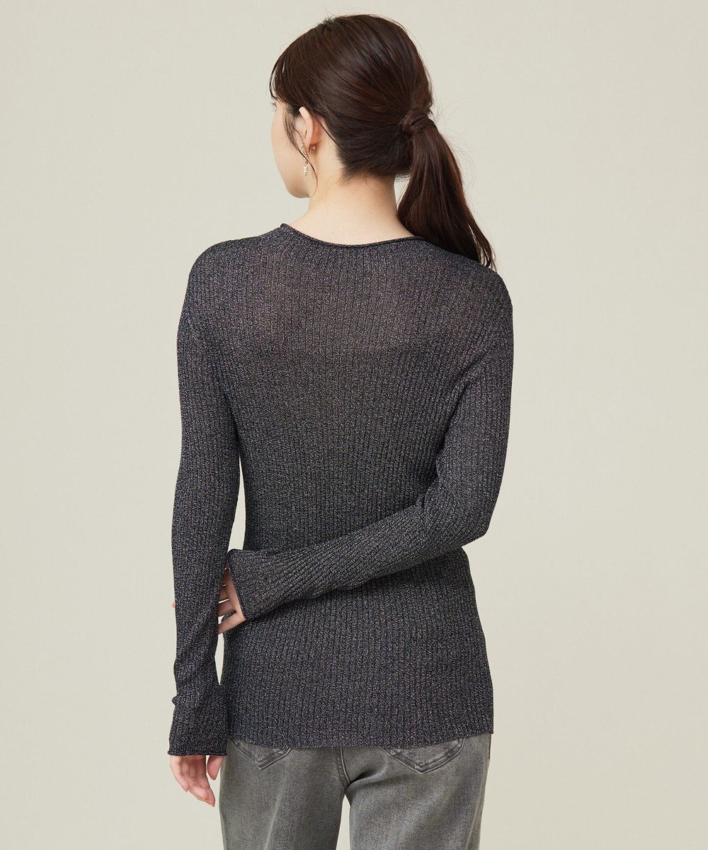ANY SIS 【洗える】ラメシアーリブ ニット 