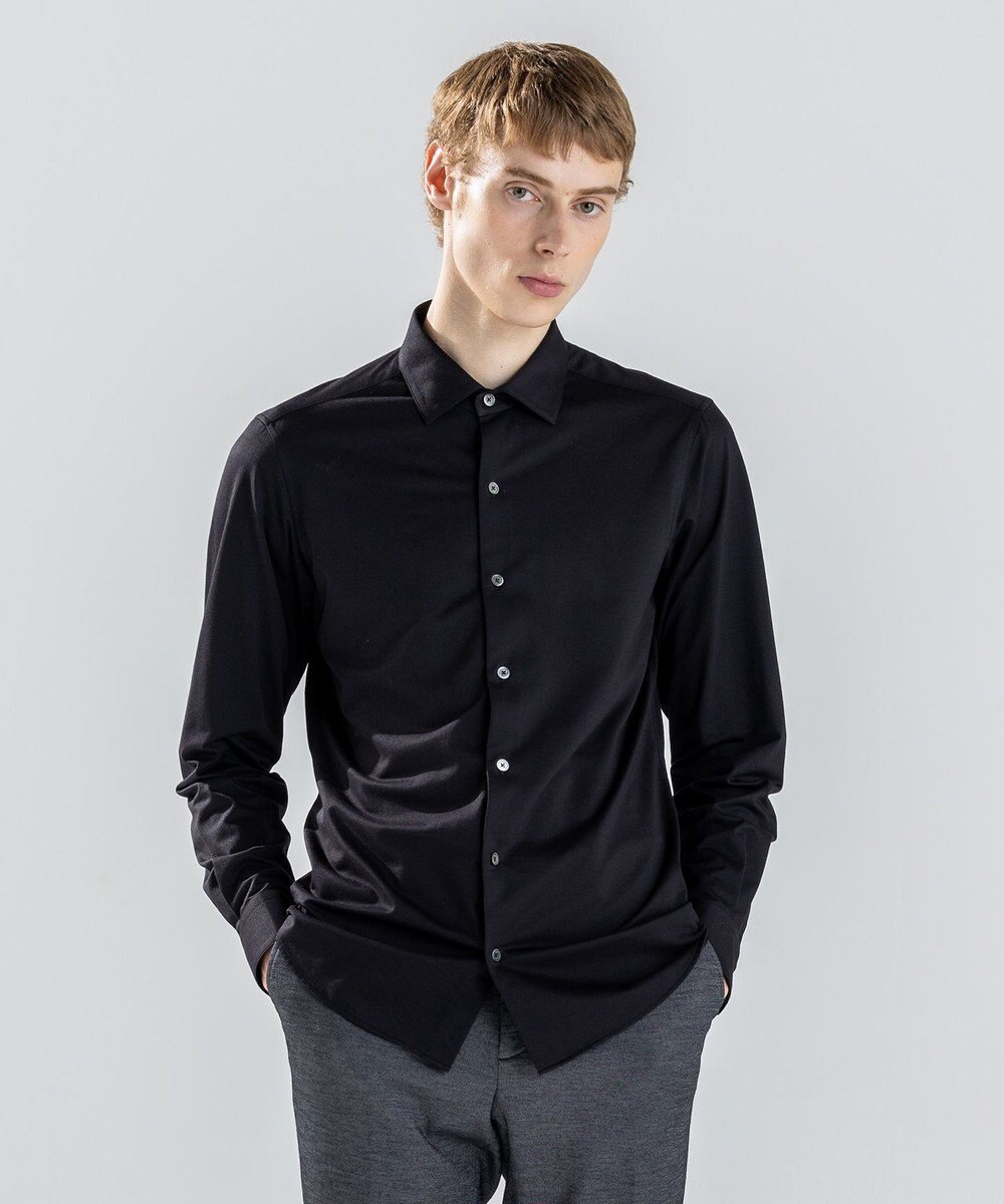 JOSEPH HOMME 【ストレッチ】ハイゲージコットンジャージー 　長袖レギュラーカラーシャツ 