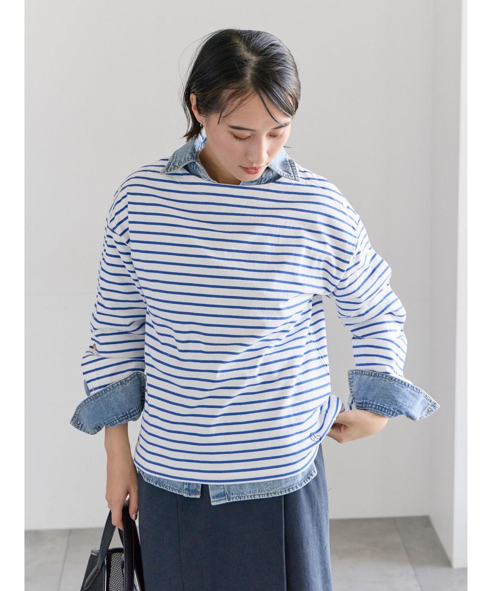 Te chichi ショルダー釦ボーダーカットソー 