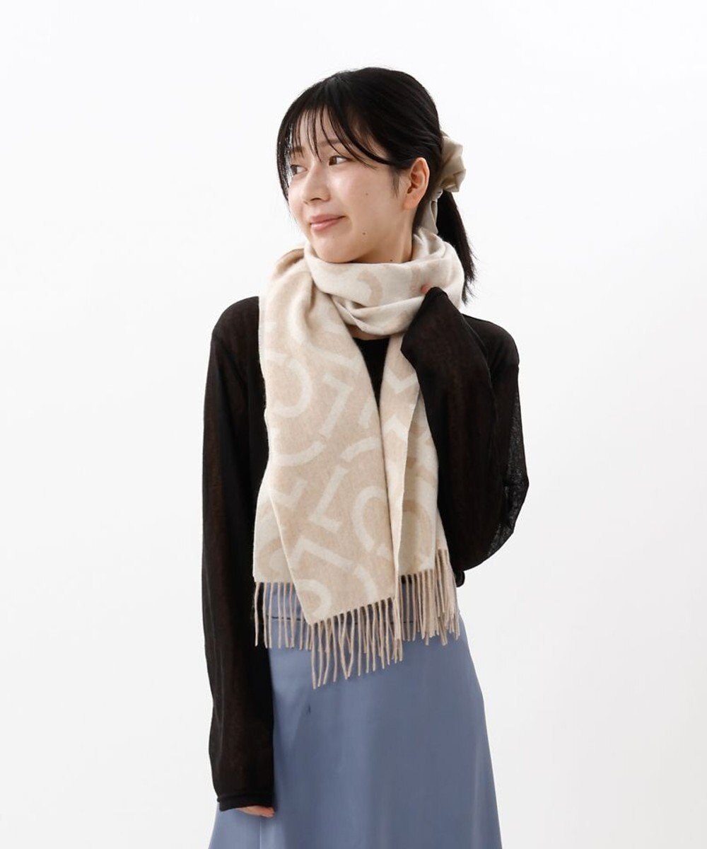 AURORA 【 LANVIN COLLECTION（ランバン コレクション） 】カシミヤ100%ジャカードマフラー(WASH) 