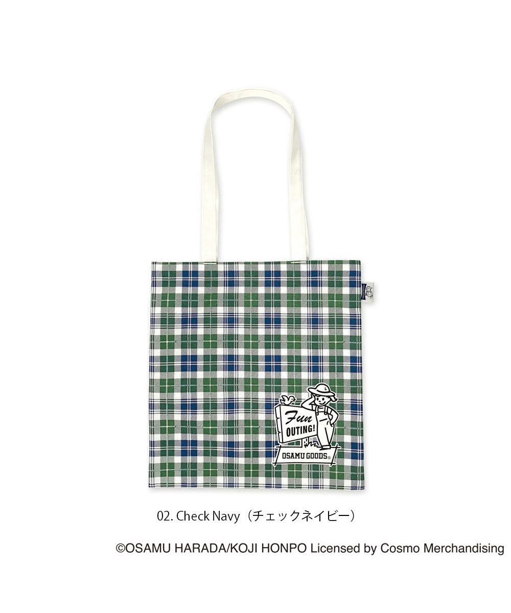 ROOTOTE 4722【オサムグッズ】OSAMU GOODS(R)×ROOTOTE トール・フラット 02：チェックネイビー