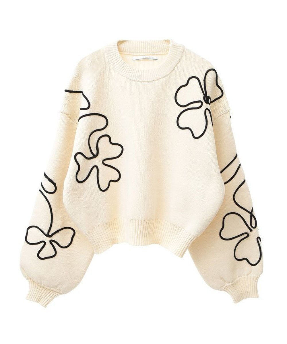 Green Parks ・ＥＬＥＮＣＡＲＥ　ＤＵＥ　コード刺繍花柄ニット 