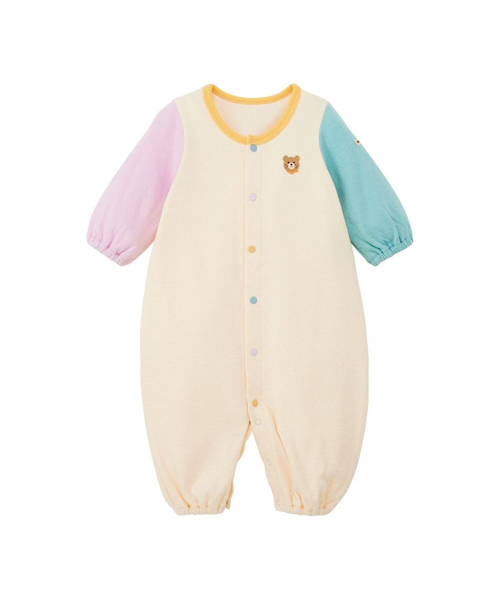 MIKI HOUSE HOT BISCUITS 【50-60cm】接結カノコ素材 ワンポイント刺繍 ツーウェイオール 