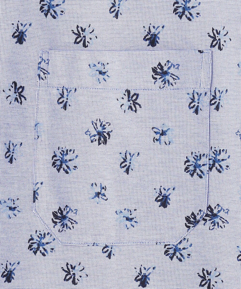 JOSEPH ABBOUD 【ジャージー素材・ストレッチ・イージーケア】コンパクトジャージープリント シャツ 