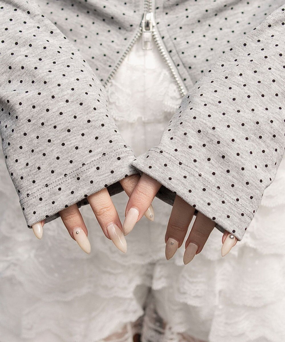 WEGO サイドリボンカットジップパーカー 