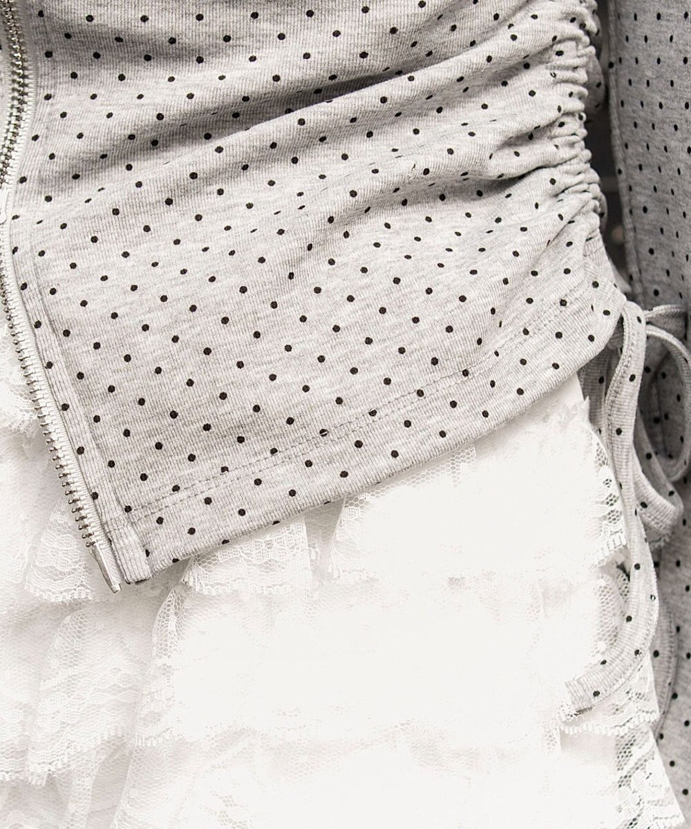 WEGO サイドリボンカットジップパーカー 