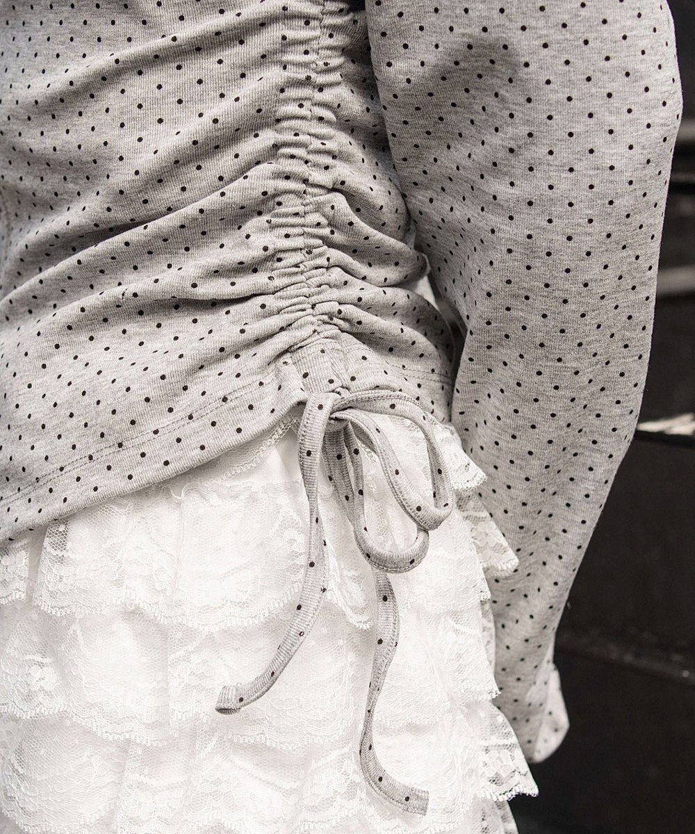 WEGO サイドリボンカットジップパーカー 