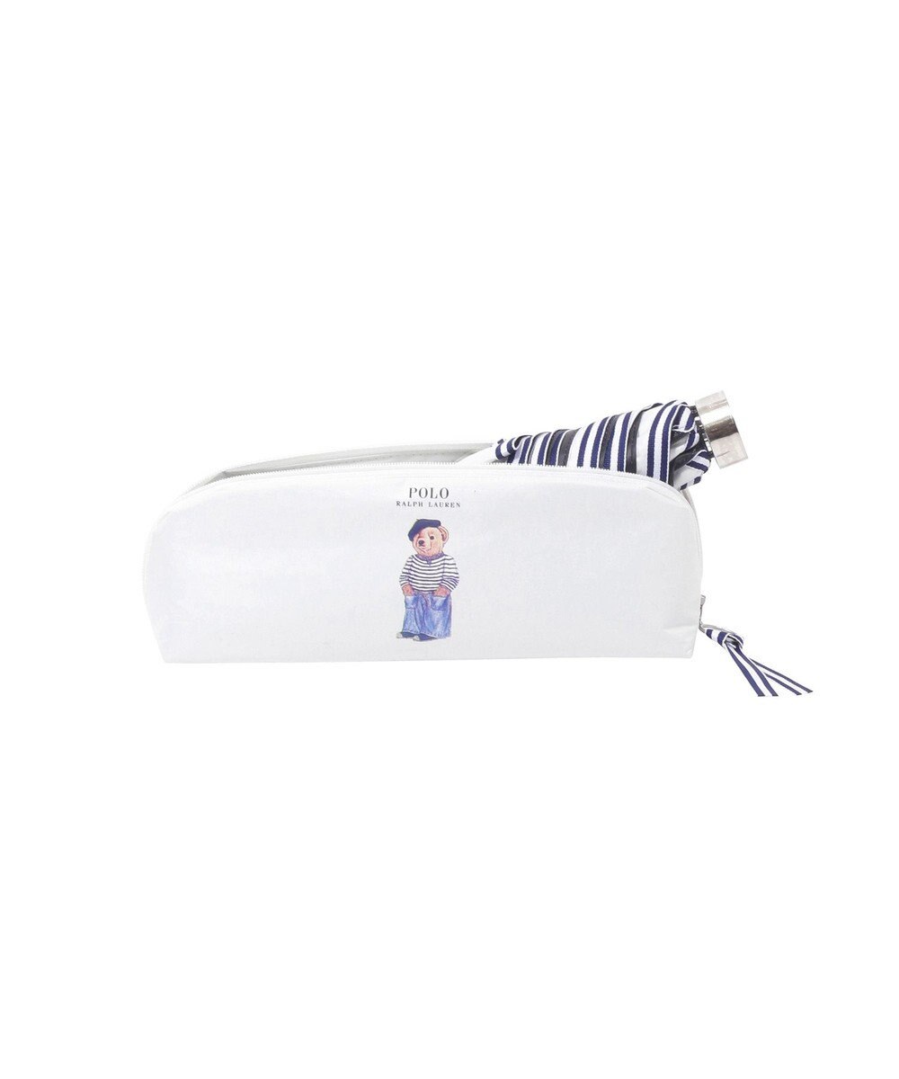 MOONBAT 【WEB限定】 POLO RALPH LAUREN（ポロ ラルフローレン） 晴雨兼用日傘 ワンポイントポロベア プリント 折りたたみ傘 ポーチタイプ 1級遮光/遮熱/遮光 