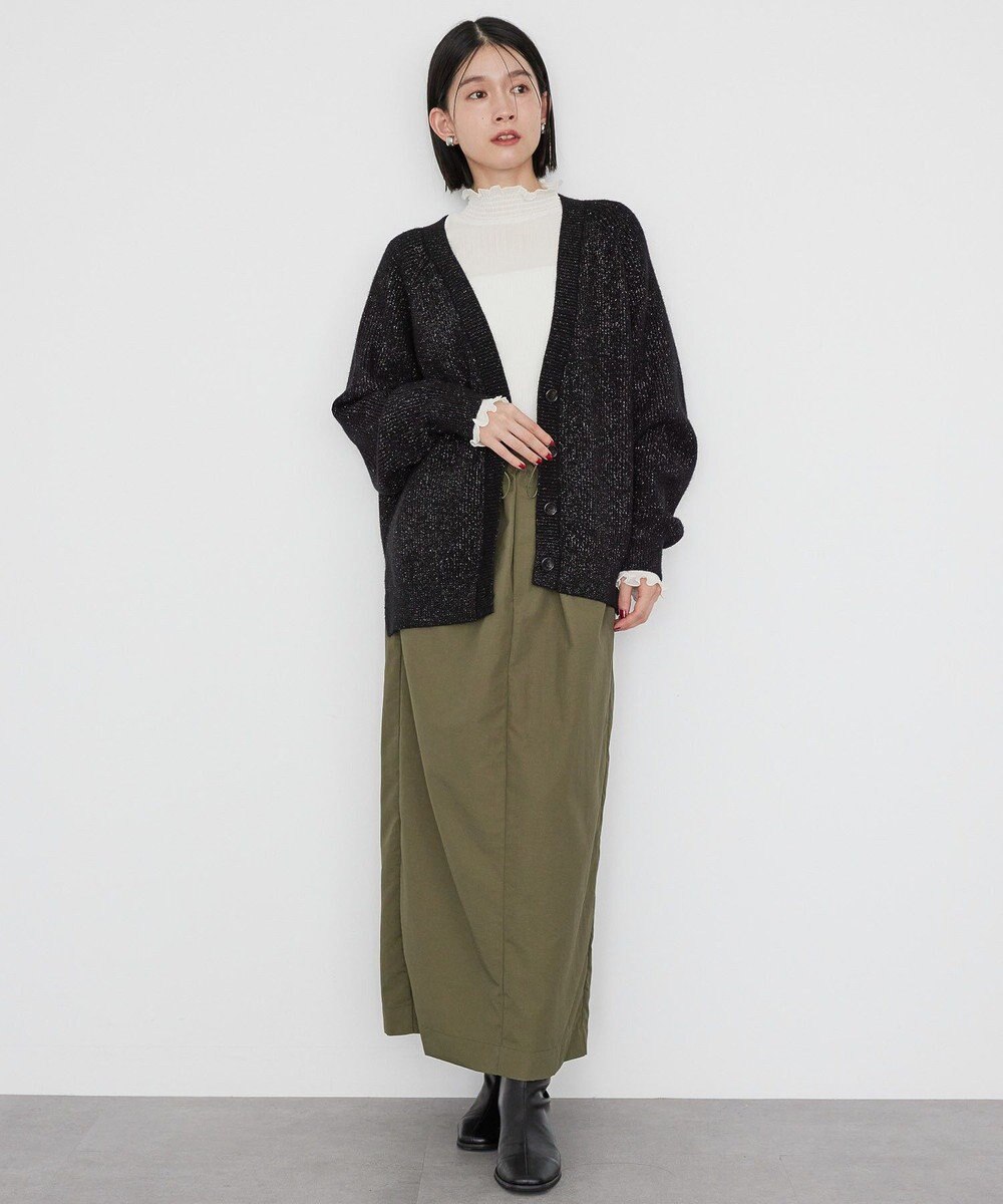 AMERICAN HOLIC バイパチラメ入りＶネック片畦ニットカーディガ 