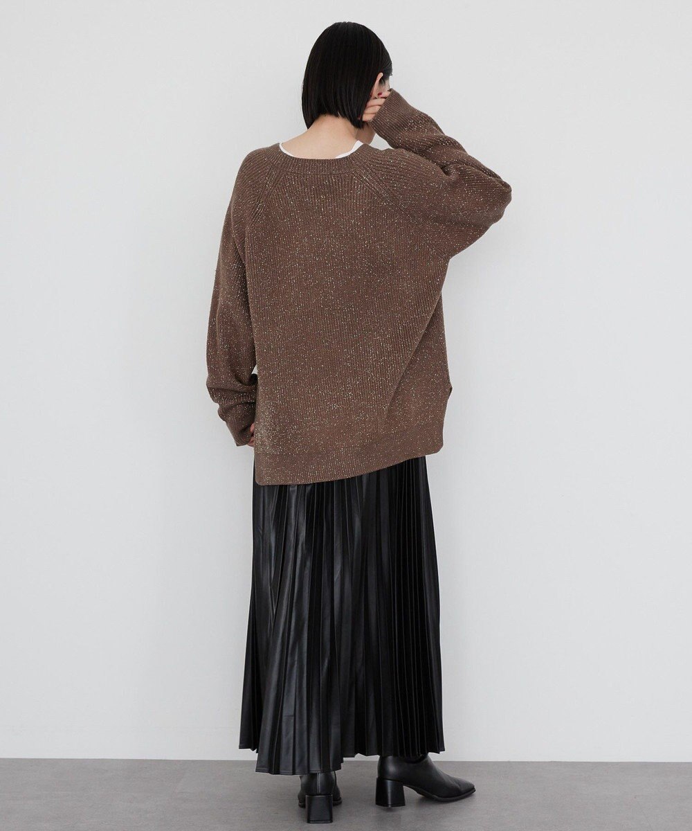 AMERICAN HOLIC バイパチラメ入りＶネック片畦ニットカーディガ 