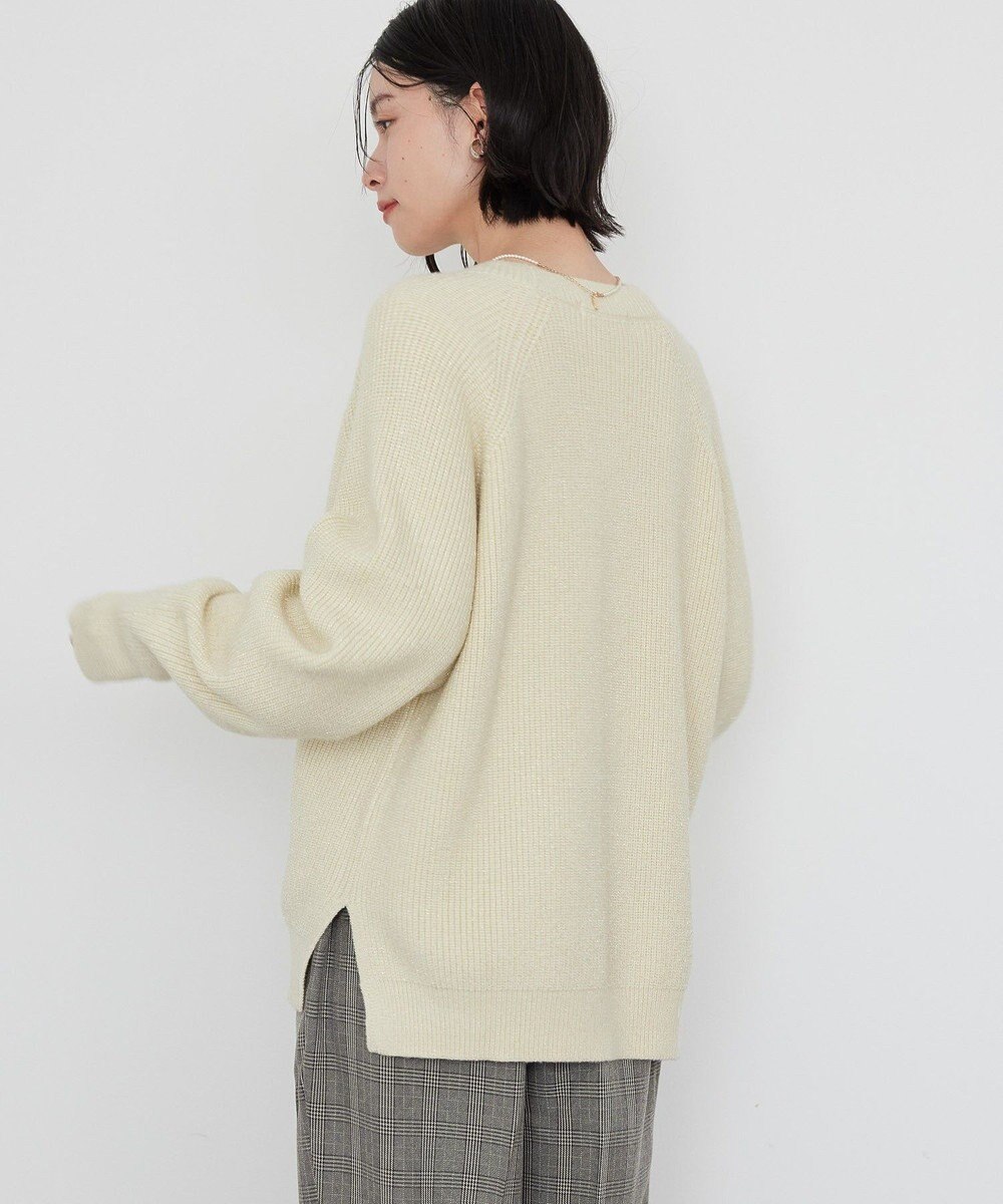 AMERICAN HOLIC バイパチラメ入りＶネック片畦ニットカーディガ 