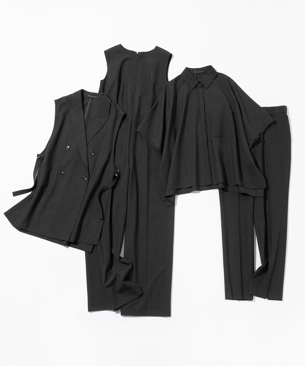 23区 L 【洗える】TWマットクロス テーラード ジレ 