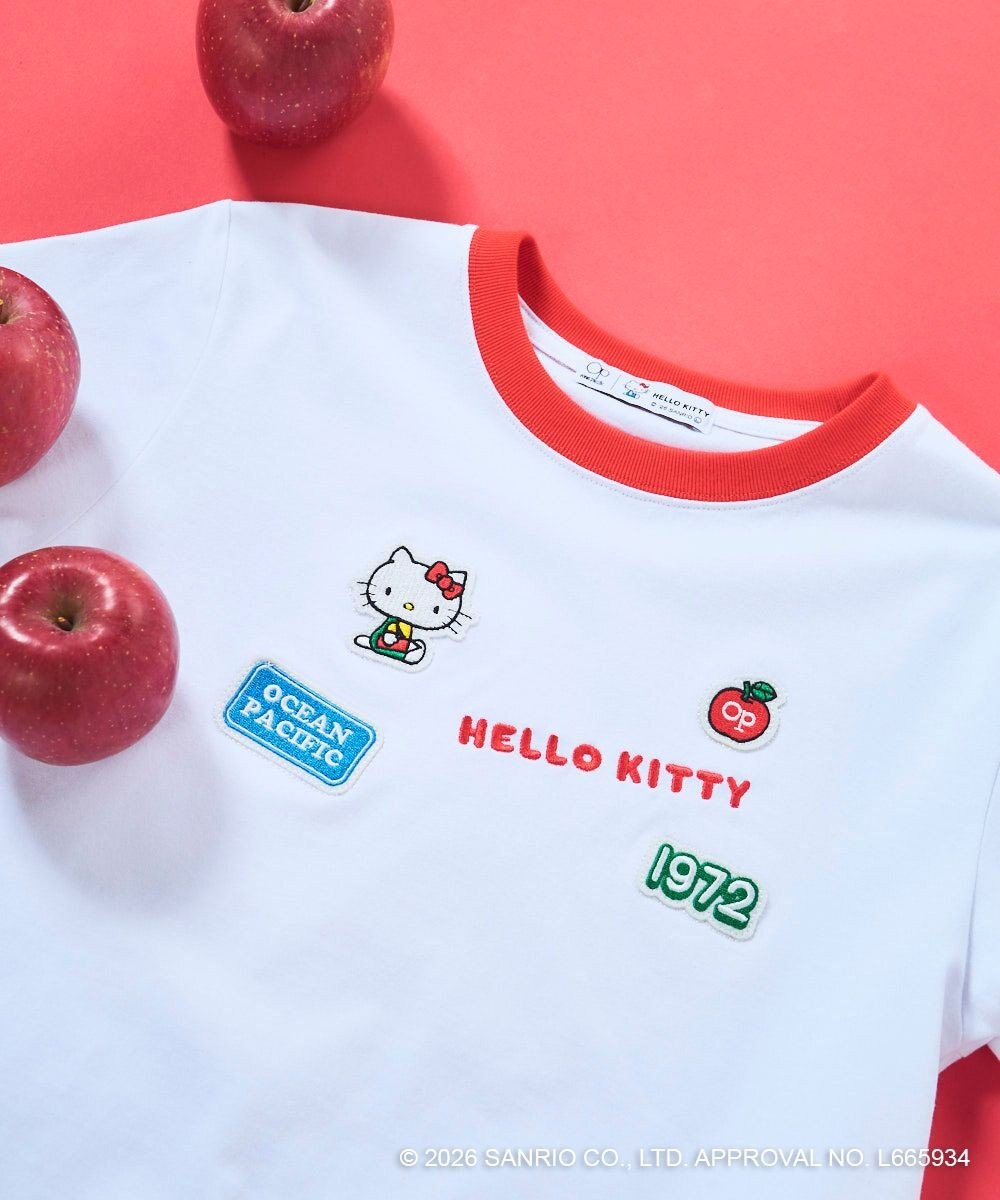 OP／FILA 【Ocean Pacific×ハローキティ】ワッペンリンガーチビTシャツ 