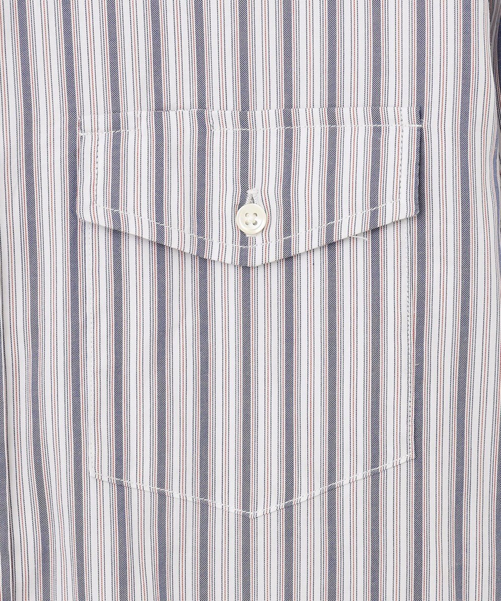 J.PRESS MEN オーガニックコットン ダブルチューブマルチストライプ シャツ 
