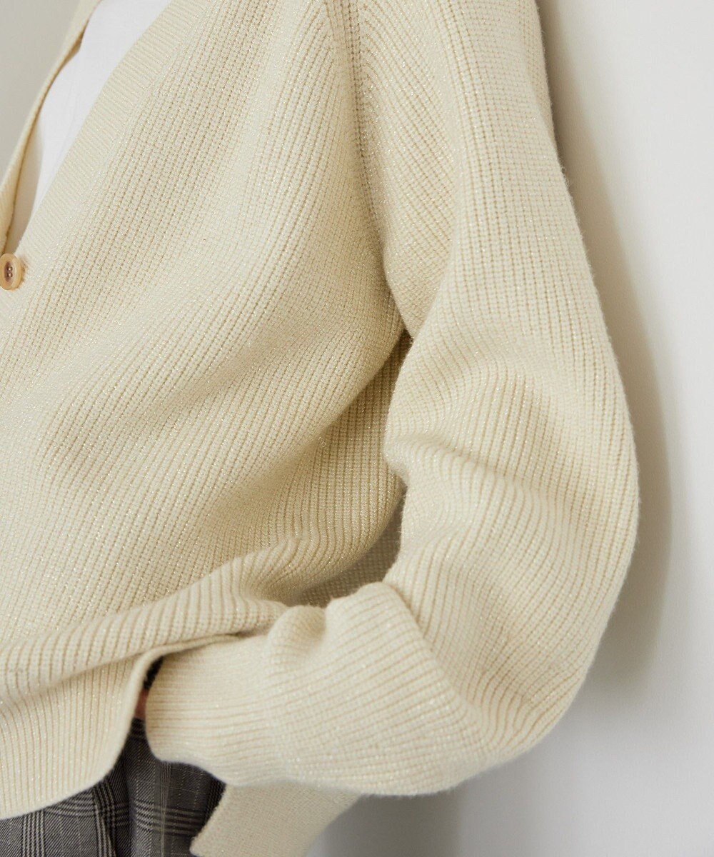 AMERICAN HOLIC バイパチラメ入りＶネック片畦ニットカーディガ 