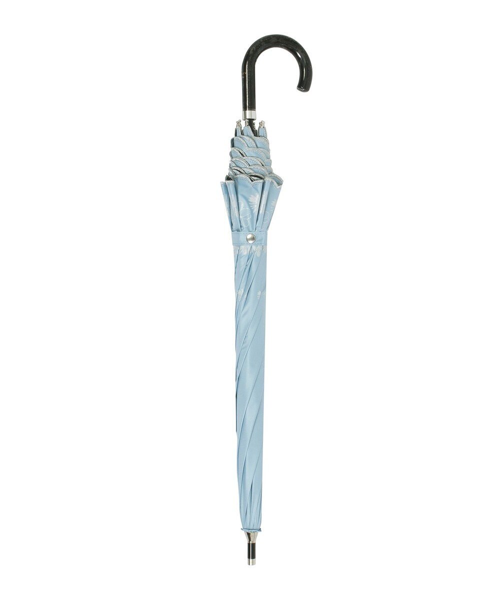 MOONBAT 【遮光率100％/遮熱/UV】LANVIN en Bleu (ランバン オン ブルー)晴雨兼用日傘 フラワーグリッター シルバースカラ刺繍 花柄 長傘 