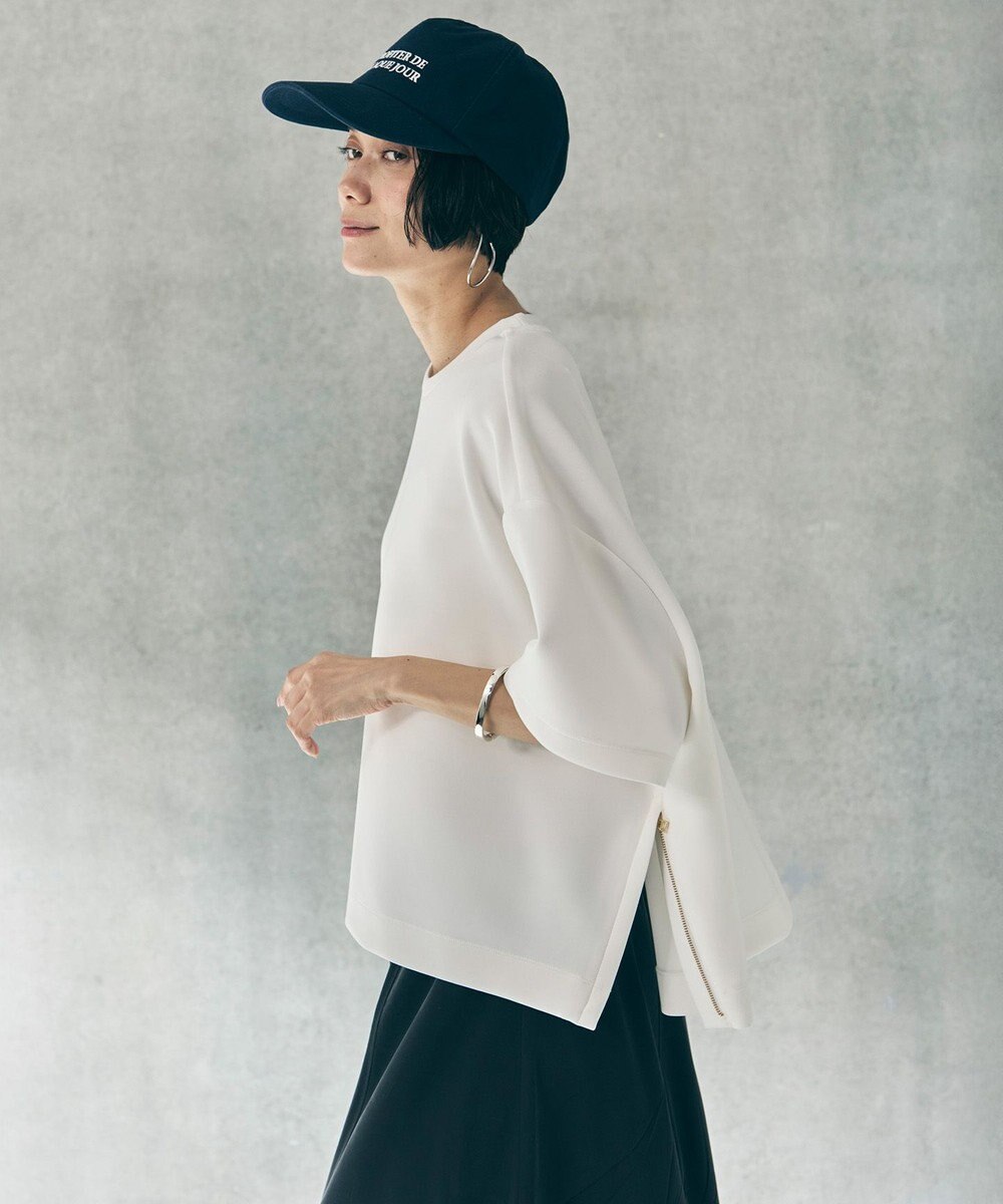 UNFILO 【VERY掲載】BEAUTY FORM JERSEY light サイドZIP プルオーバー 