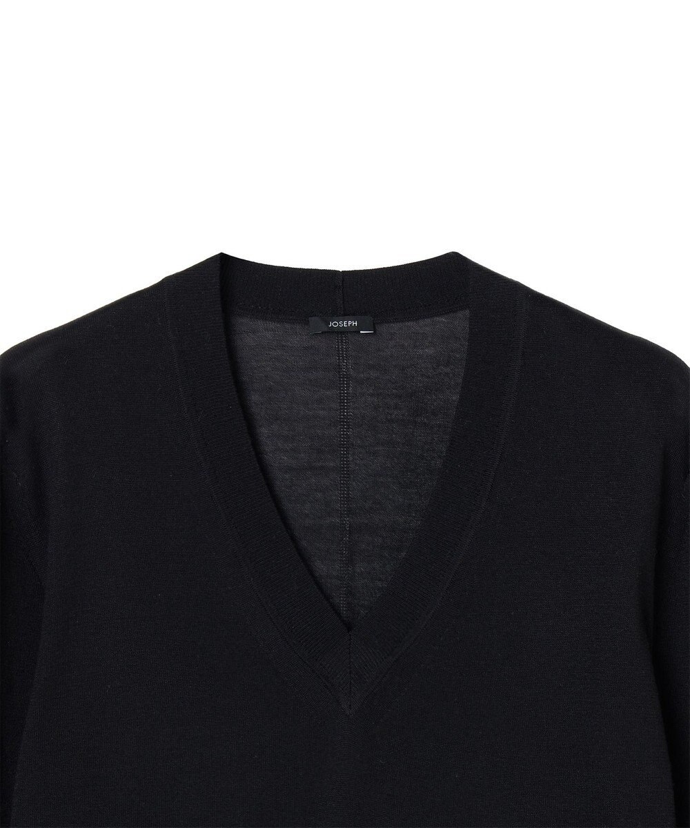 JOSEPH 【洗える】スーパーファインコットンシルク　Vネックニット 
