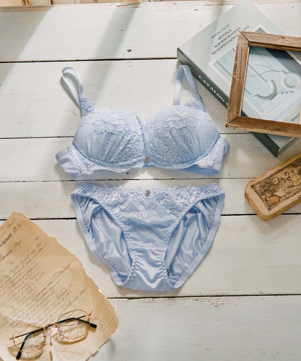 San-ai Resort（三愛水着楽園） 【northerly bra フィットシリーズ 谷間メイク】 カシュクールレースモールド ブラジャー＆ショーツSet B～Fカップ 