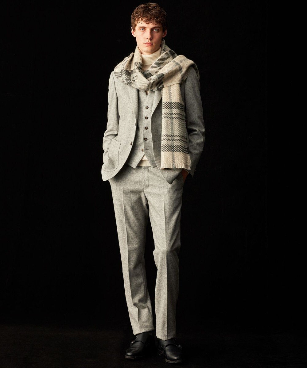 JOSEPH ABBOUD 【John Scott・スコットランド製・英国王室御用達】ブリティッシュウール マフラー 