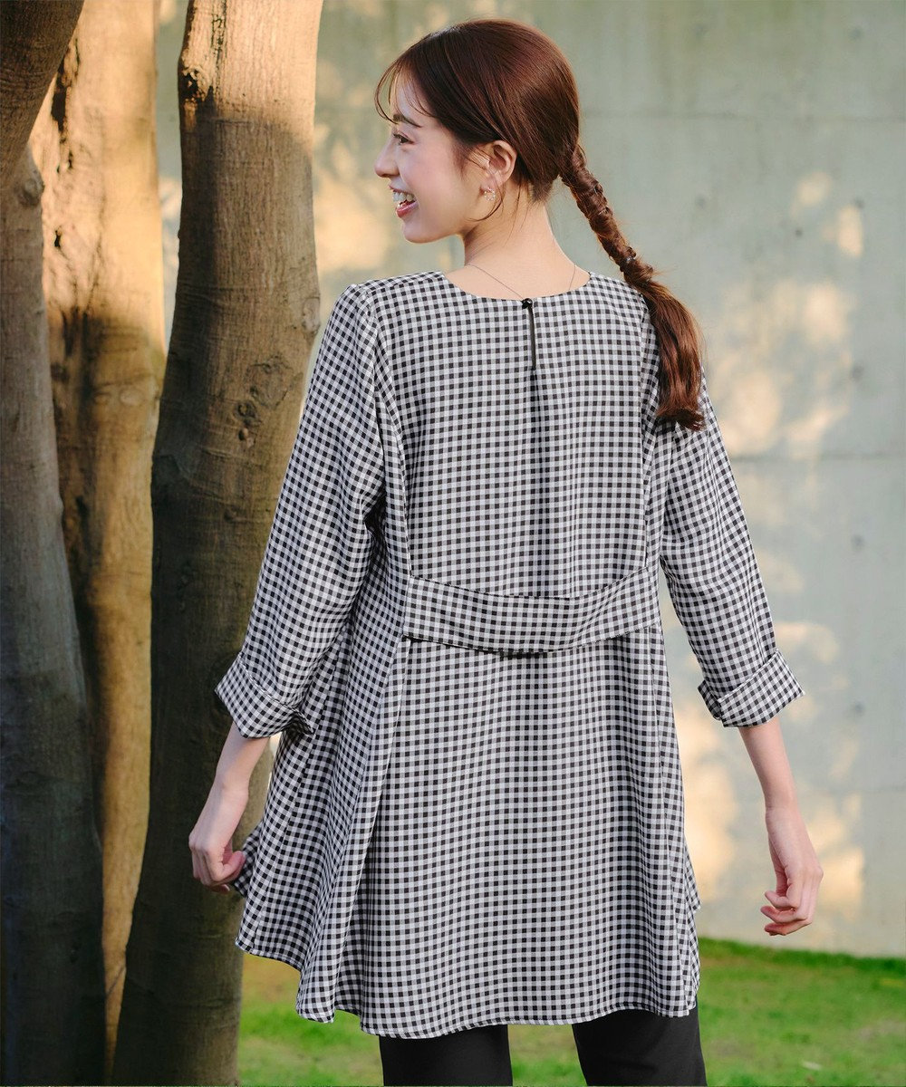 Tiaclasse L 【小倉優子さん着用・選べる袖TYPE・洗える】バックフレアチュニック 