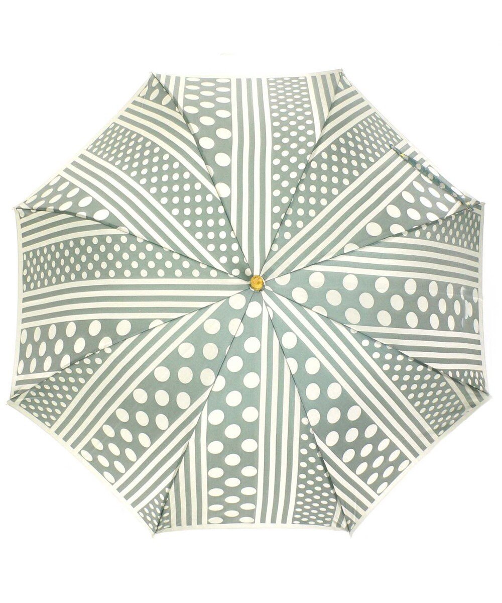 槇田商店 Kirie ドットとストライプ フォレストグリーン 長傘 