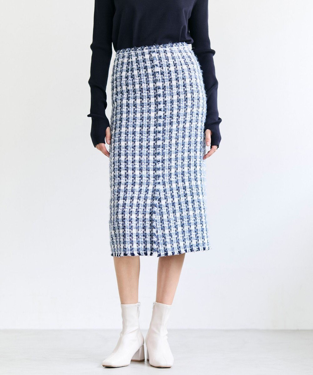 BEIGE， BERYL / ファンシーツイード Iラインスカート 