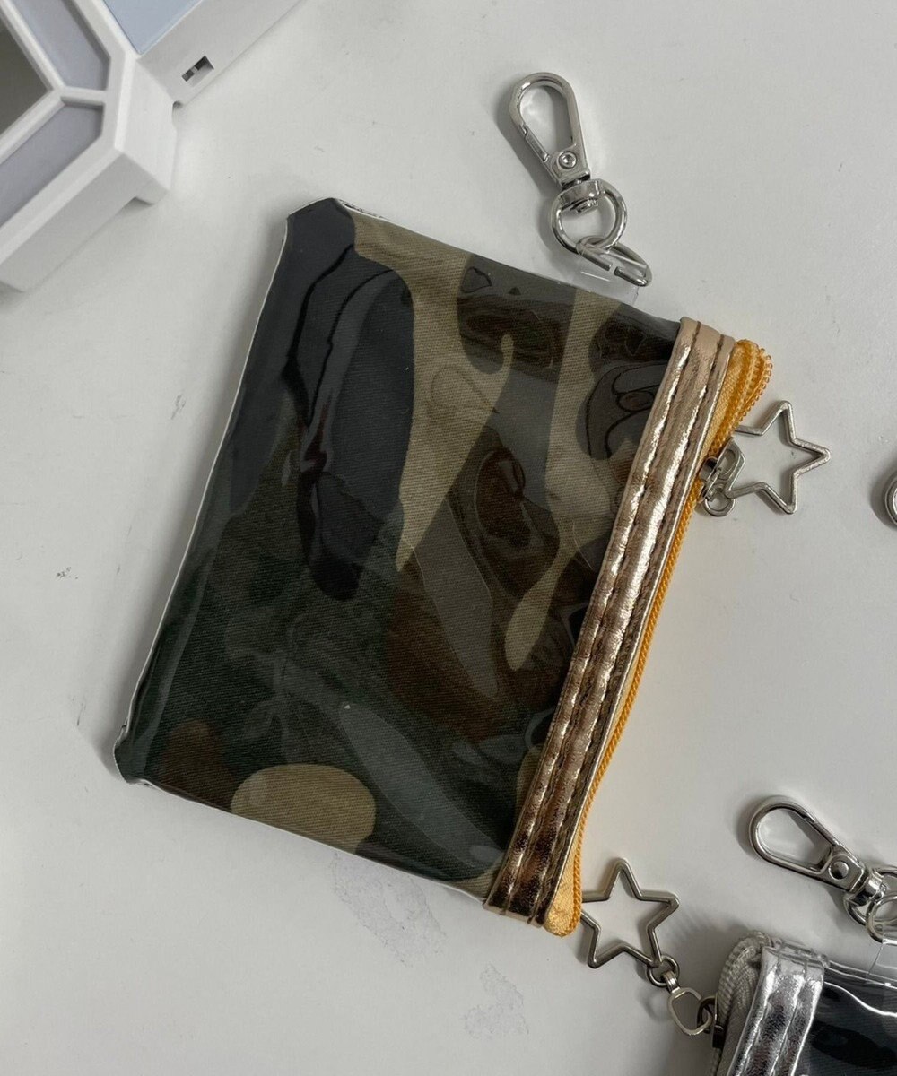 WEGO 総柄メタルクリアポーチ 