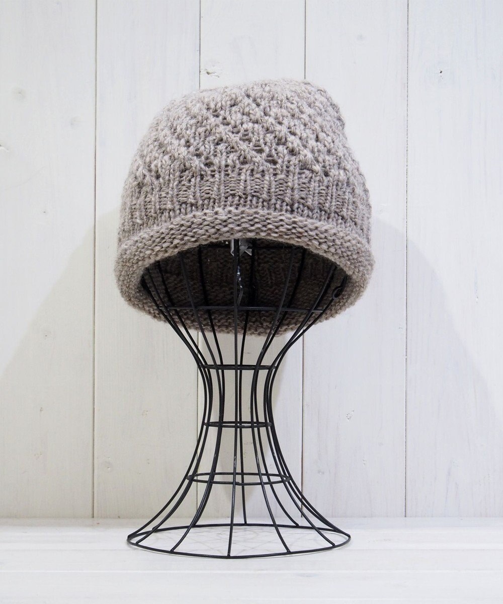 石田製帽 【防寒対策・日本製】ウールロールアップ ニット帽 