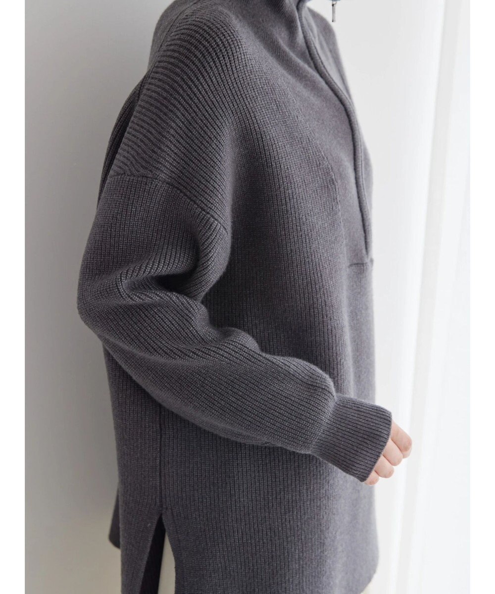 AMERICAN HOLIC バイパチハーフＺＩＰ片畦ニットプルオーバー　 