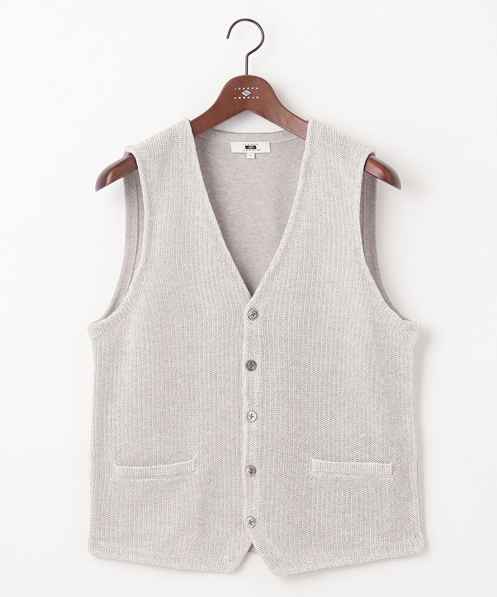 JOSEPH ABBOUD 【洗える】ストローヤーン ニット ベスト 